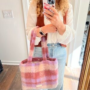 Plaid Tote Bag Purple and Pink by NOTHE CASE